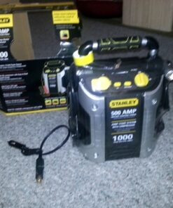 STANLEY J5C09 Portable Power Station Jump Starter 1000 Peak Amp Battery Booster, 120 PSI Air Compressor, USB Port, Battery Clamps 1,000 Peak Amps 79 61DYxr2LlyL