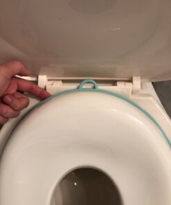 Potty Training Seat for Boys And Girls, Fits Round & Oval Toilets, Non-Slip with Splash Guard, Includes Free Storage Hook - Jool Baby Aqua 46 61DaMvA12AL