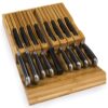 In-Drawer Bamboo Knife Block Holds 16 Knives (Not Included) Without Pointing Up PLUS a Slot for your Knife Sharpener! Noble Home & Chef Knife Organizer Made from Quality Moso Bamboo 16 Holder 53 61DbnxvabL 1