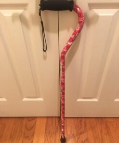 NOVA Designer Walking Cane with Offset Handle, Lightweight Adjustable Walking Stick with Carrying Strap Pink Petal Power Design 14 61Dh6ctik4L