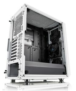 Fractal Design Meshify C - Compact Mid Tower Computer Case - Airflow/Cooling - 2X Fans Included - PSU Shroud - Modular Interior - Water-Cooling Ready - USB3.0 - Tempered Glass Side Panel - White TG 52 61DhFblL