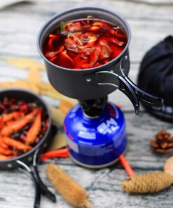 Bisgear 16pcs Camping Cookware Backpacking Stove Mess Kit – Camping Cooking Set - Camping Pots and Pans Set - Camping Accessories Equipment - Backpacking Supplies Survival Gear Black 34 61DhVtqziYL