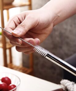 ALINK Reusable Boba Straws with Case and Cleaning Brush, 4-Pack Extra Wide Stainless Steel Metal Bubble Tea Straw for Smoothie, Shakes, Tapioca Pearl, 12 mm x 9 inch Silver 29 61DjPYzIdDL