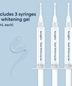 Auraglow 35% Teeth Whitening Gel Syringe Refill Pack, 35% Carbamide Peroxide, 30 Whitening Treatments, (3) 5mL Whitening Gel Syringes, Sensitive Teeth Whitening 26 61DkMsL3dvL