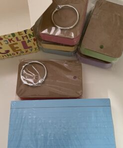 Koogel 300 Pieces 2.2 x 3.5 Inches Multicolor Kraft Paper Binder Ring Easy Flip Flash Card/Study Cards/Memo Scratch Pads/Bookmark/DIY Greeting/Index Card Stock/Note Card(50 Sheets per Set) 300 --multicolored 56 61DkpXqq5GL