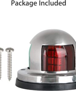 LED Boat Navigation Lights, 12V IP65 Waterproof Signal Lamp Red Green LED Navigation Warning Light for Boat Pontoon Yacht Skeeter-Stainless Steel Shell Green,Red 14 61DltieyM L