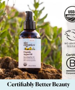 Sky Organics Organic Argan Oil for Hair, 100% Pure & Cold-Pressed USDA Certified Organic to Hydrate, Soften & Smooth, 4 fl. Oz + Ebook 12 61DmrYALuSL