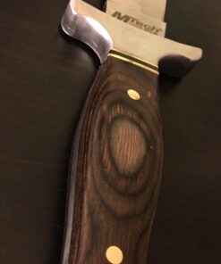 MTech USA – Fixed Blade Knife – Satin Finish Stainless Steel Blade, Brown Wood Handle with Stainless Steel Bolster, Includes Nylon Sheath - Hunting, Camping, Survival, Tactical – MT-20-03 40 61DnHNxLfdL