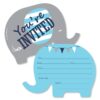 Blue Elephant - Shaped Fill-In Invitations - Boy Baby Shower or Birthday Party Invitation Cards with Envelopes - Set of 12 46 61DnT3fcTL