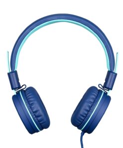 Kids Headphones - noot products K11 Foldable Stereo Tangle-Free 3.5mm Jack Wired Cord On-Ear Headset for Children/Teens/Boys/Girls/Smartphones/School/Kindle/Airplane Travel/Plane/Tablet (Navy/Teal) Navy/Teal 41 61Dou etdQL