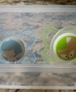 MAM Original Start Newborn Baby Pacifier, Best Pacifier for Breastfed Babies, Sterilizer Case, 0-3 Months, Boy, 2 Count (Pack of 1) 2-Pack 39 61Dq3wKhPkL