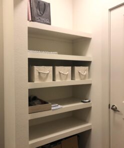 StorageWorks Storage Baskets for Organizing Shelves , Foldable Fabric Storage Bins with Handles, Beige, White & Ivory, 3-Pack, 11 ½" L x 8 ¾" W x 6 ½" H 43 61DqnK95XuL