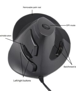 J-Tech Digital Scroll Endurance Wired Mouse Ergonomic Vertical USB Mouse with Adjustable Sensitivity (600/1000/1600 DPI), Removable Palm Rest & Thumb Buttons - Reduces Hand/Wrist Pain (Wired) 32 61DrQ3Um37L 1