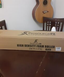 ProsourceFit High Density Foam Rollers 12 - inches long, Firm Full Body Athletic Massage Tool for Back Stretching, Yoga, Pilates, Post Workout Muscle Recuperation, Black 36"H x 6"D 40 61DtTHurETL