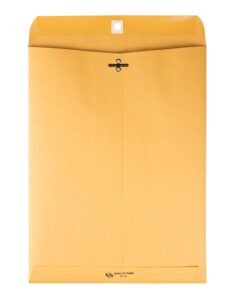 Alternative view of Quality Park 9 x 12 Clasp Envelopes with Deeply Gummed Flaps, Great for Filing, Storing or Mailing Documents, 28 lb Brown Kraft, 250 per Box (37590) 9x12
