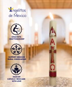Alternative view of Large 18in (45cm) Easter Paschal Candle Cirio Lent Pascual Semana Santa Holy Week