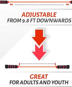 Limm Adjustable Jump Rope for Workout - All-Purpose Exercise Jump Rope Kids & Adults Love with Tangle-Free, Comfortable Foam Handles - Best Slimming, Cardio & Endurance Training Red 34 61Du7yprGRL