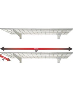 Hyloft 00967 45-Inch X 15-Inch Steel Wall Shelf Storage Rack for Garage, Low-Profile Brackets, Max Shelf Load 200 Pounds, Off White 21 61DuWg4etcL