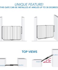 Cardinal Gates SS30OD Outdoor Baby Gate for Stairs - Adjustable Outdoor Dog Gate - Aluminum Safety Gate for Kids & Pets - Can be Installed at Angles - 27 to 42.5 Inches Wide - Black 29 61DvOMPCZ1L
