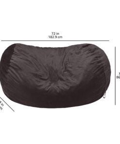 Amazon Basics Memory Foam Filled Bean Bag Lounger with Microfiber Cover, 6 ft, Grey, Solid 22 61DvqwfxM9L