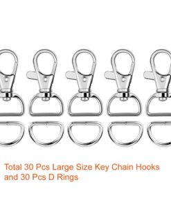 Alternative view of PAXCOO 60Pcs Swivel Snap Hooks and D Rings for Lanyard and Sewing Projects (1” Inside Width) 1 Inch
