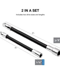 Alternative view of NEIKO 00239A Flexible Extension-Bar Set, 1/4-Inch and 3/8-Inch Drives, Flexible Socket Extension Bars, 2-Piece Set 2 Piece, (6" & 8") 1/4" & 3/8" DR