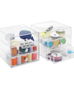 iDesign BPA-Free Plastic 3-Drawer Vanity Organizer - 6.5" x 6.5" x 6.5", Clear 35 61DzC7mV5jL