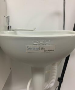 SereneLife Portable Camping Sink w/Towel Holder & Soap Dispenser - Hand Wash Basin Stand w/Rolling Wheels - For Outdoor Events, Gatherings, Worksite & Camping White Standard Towel Holder & Dispenser 35 61E0NNA9AEL 1