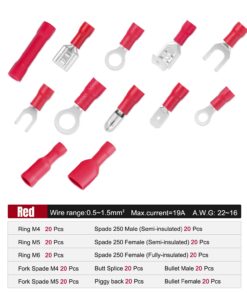 Nilight 540 PCS Electrical Connectors, Insulated Wire Terminals,Wire Connectors Spade Bullet Ring Connector Solderless Crimp Terminals Kit with 12 Size Assortment Terminal Set,2 Years Warranty 18 61E1bWT7U7L