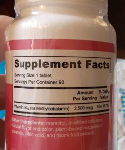 EZ Melts Dissolvable B12 Vitamin 2,500 mcg, Methylcobalamin, Sugar-Free, 3-Month Supply. 36 61E4CAYH SL