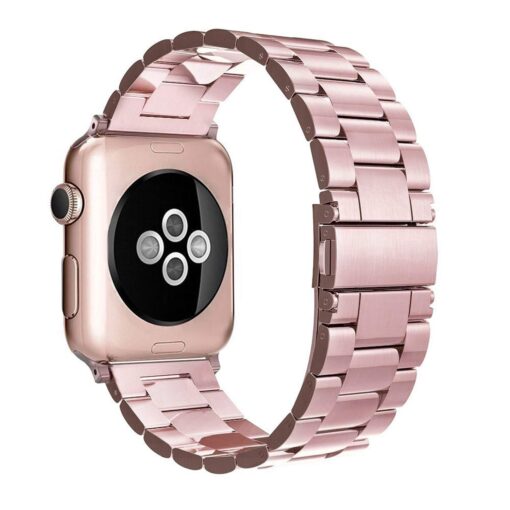 Simpeak Business Metal Band Compatible with Apple Watch Series 9 8 7 (41mm) Series 6 SE 5 4 (40mm) Series 3 2 1 (38mm) Women Men Solid Stainless Steel Band Strap Replacement for iWatch 41mm 40mm 38mm Rose Gold 38/40/41mm