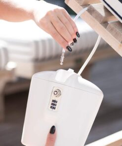 SAFEGO Portable Indoor/Outdoor Lock Box Safe with Key and Combination Access (White) White 37 61E6yQOyE0L