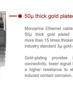 Alternative view of Monoprice Cat6 Ethernet Patch Cable - 20 Feet - Red | Network Internet Cord - RJ45, Stranded, 550Mhz, UTP, Pure Bare Copper Wire, 24AWG