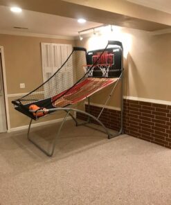 Hall of Games Indoor Arcade Basketball Games Multiple Styles, 2-Player Arcade Scoring Display with Rubber Basketball Set, Perfect for Family Game Rooms Deluxe (Poly Backboard & Premium Scorer) 24 61E7GX74j7L