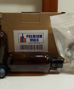 4 Oz (120 ml) Amber Boston Round Glass Bottle w/Cap - Pack of 6 11 61E7XKHpbL