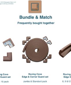 Roving Cove Corner Protector for Baby (4 Large Corners) - Hefty-Fit Heavy-Duty Soft Rubber Foam Furniture Corner Bumper Guards, 3M Adhesive Pre-Taped, Coffee Brown 4 Count (Pack of 1) 27 61EA KmPGfL