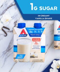 Atkins Gluten Free Protein-Rich Shake, Creamy/French Vanilla, Keto Friendly, (Packaging may vary) , 11 Fl Oz (Pack of 4) 10 61EAK3KHkYL