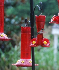 Sorbus Bird Feeding Station - 7ft Tall Metal Pole Bird Feeder Stand with 2 Ground Stake Prongs & 4 Hangers with Bird Bath, Bird Food Mesh Tray for Attracting Wild Birds Outside, Garden Decor, Plants 2-Prong Stake 39 61EGGZwOT8L