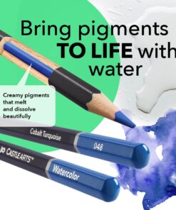 Castle Art Supplies 72 Watercolor Pencils Set | Vibrant Pigments for Blending, Drawing and Painting | For Adults, Hobbyists and Professionals I Protected and Organized in Presentation Tin Box 23 61EGTFkFiL