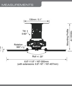 QualGear PRB-717-Blk Ceiling Mount Projector Accessory,Black Mount Black Mount 36 61EGkIJ7NZL