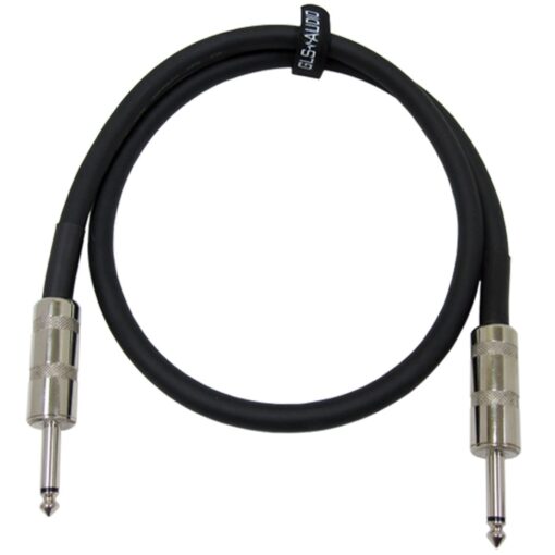 GLS Audio Speaker Cable 1/4" to 1/4" - 12 AWG Professional Bass/Guitar Speaker Cable for Amp - Black, 3 Ft. 3 feet