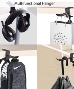 6amLifestyle Headphone Headset Holder Hanger, Universal Metal Gaming Headphones Stand Mount Under Desk Hook Clip with Adjustable Clamp for All Headsets, Black Normal 33 61EIzkUvO4L