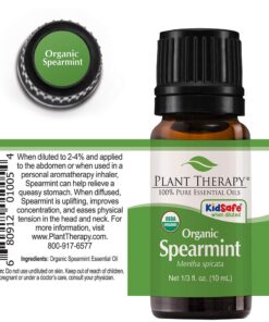 Plant Therapy USDA Certified Organic Spearmint Essential Oil 10 mL (1/3 oz) 100% Pure, Undiluted, Therapeutic Grade 0.34 Fl Oz (Pack of 1) 18 61EK5w09SxL