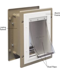 Alternative view of PetSafe Wall Entry Aluminum Pet Door with Telescoping Tunnel, Pet Door for Dogs and Cats, Small, for Pets Up to 15 Lb.