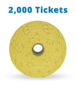 INDIANA TICKET CO. Raffle Tickets Double Roll, 50/50 Raffle Tickets, Tickets for Events, Carnivals, Door Prizes, Drinks and More (2,000, Yellow) 2,000 10 61ENPcRXrpL