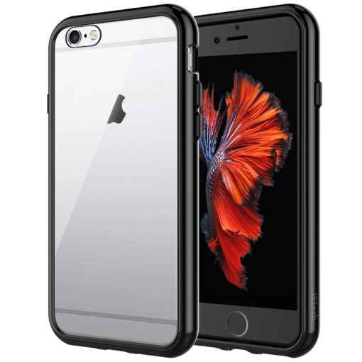 JETech Case for iPhone 6 and iPhone 6s, Shock-Absorption Bumper Cover, Anti-Scratch Clear Back (Black) black