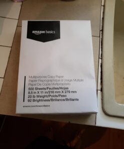 Amazon Basics Multipurpose Copy Printer Paper, 8.5" x 11", 20 lb, 1 Ream, 500 Sheets, 92 Bright, White 1 Ream | 500 Sheets 38 61ER2JNsLEL