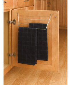 Alternative view of Rev-A-Shelf Under Sink Towel Holder for Kitchen and Bathroom Cabinets, Door Mount Wire Dish Rag Rack Hanger, Holds 3 Folded Wipes, Chrome, 563-32 C