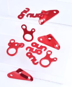 TRIWONDER Guyline Cord Adjuster Rope Tensioner Tent Guy Line Paracord Tightener Loop Alien Aluminum Alloy for Camping Hiking (Red - 12 Pack) Three Holes - Red (12 Pack) 11 61ERzsqTwL
