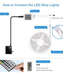 DAYBETTER Led Strip Lights 16.4ft Waterproof Color Changing Led Lights with Remote Controller 25 61ESP5Ix98L